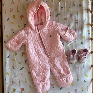 Baby GAP Pink Quilted Infant Footie One Piece Snowsuit
